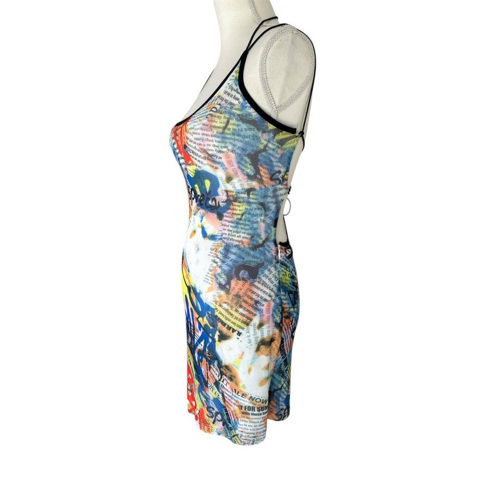 superdown Merson Strappy Mini Dress in Black Multi Medium New Womens - Picture 7 of 9